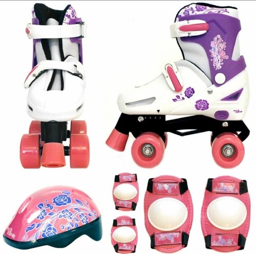 Sk8 pink white quad skates - white,