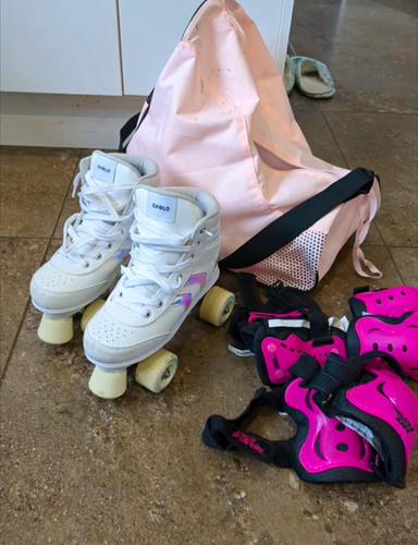 Oxelo girls white quad roller - oxelo,